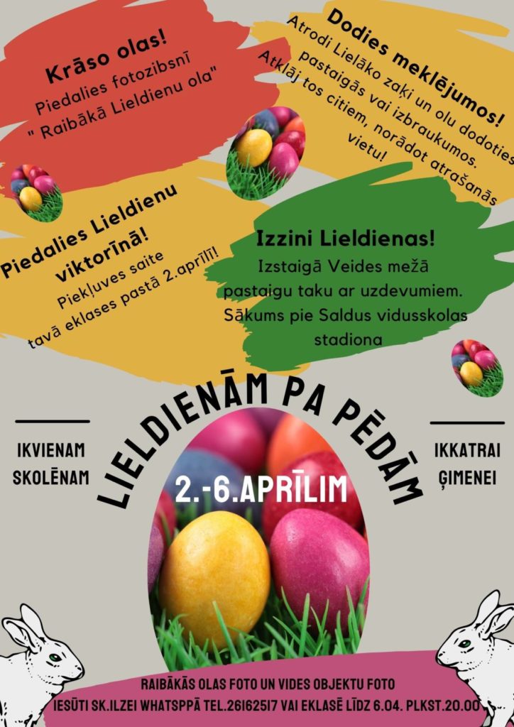 lieldienu aktivitāšu piedāvajums