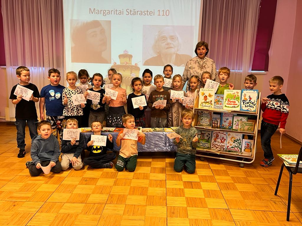 M.Stārastei veltītaja pasākuma pirmsskolēni un 1.klašu skolēni.