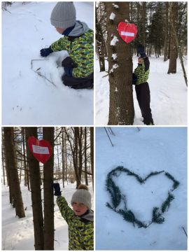 fotokolāža no pastaigas pa mežu