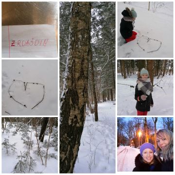 fotokolāža no pastaigas pa mežu