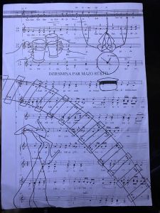 zīmējums uz nosu lapas