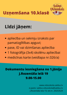 uzņemšana 10.klasē