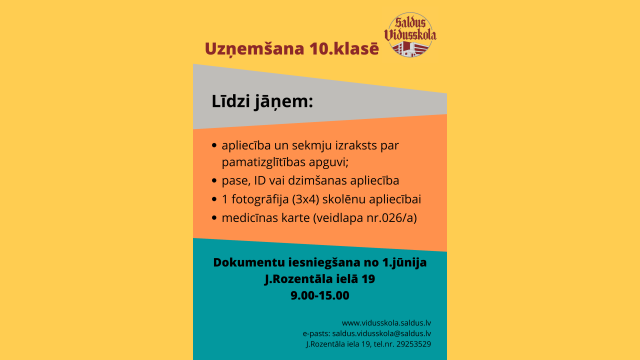 uzņemšana 10.klasē