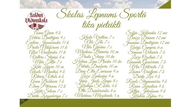Skolas lepnuma nominanti