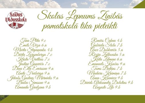 Skolas lepnuma nominanti